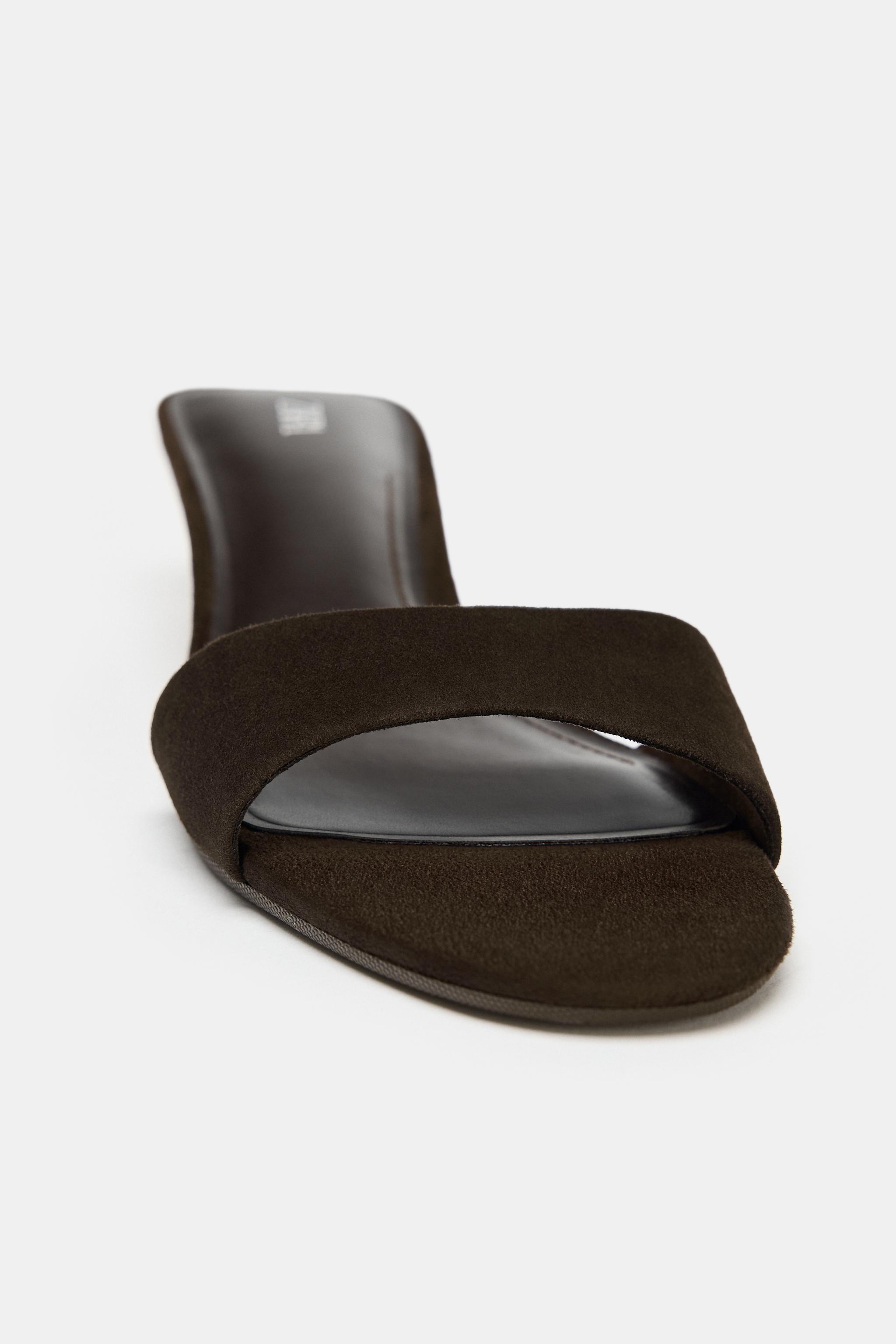 SANDALES À TALONS COMPENSÉS EN DAIM